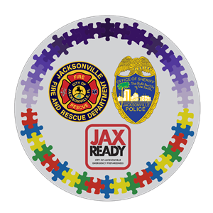 A Sticker with the JFRD JSO and JaxReady Logos