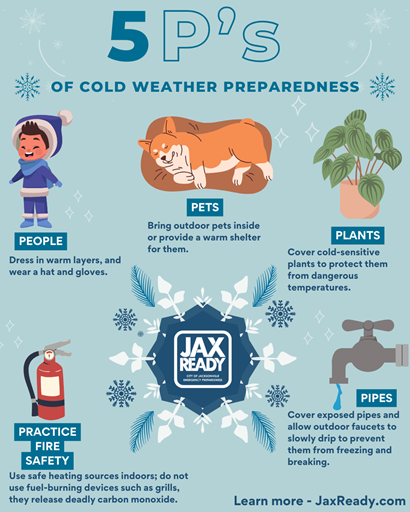 People Pets Plants Pipes and Practice Fire Safety are the Five Ps of Cold Weather Preparedness