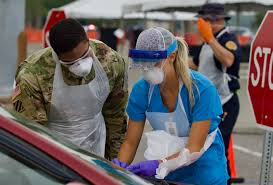 Testing conducted by the FL National Guard, Jacksonville Fire and Rescue, and Healthcare Workers at the Lot J Drive-thru Testing Site