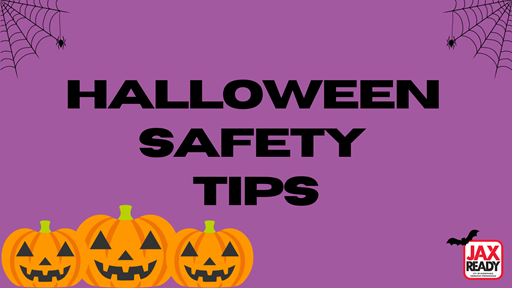 Graphic with the verbiage Halloween Safety Tips